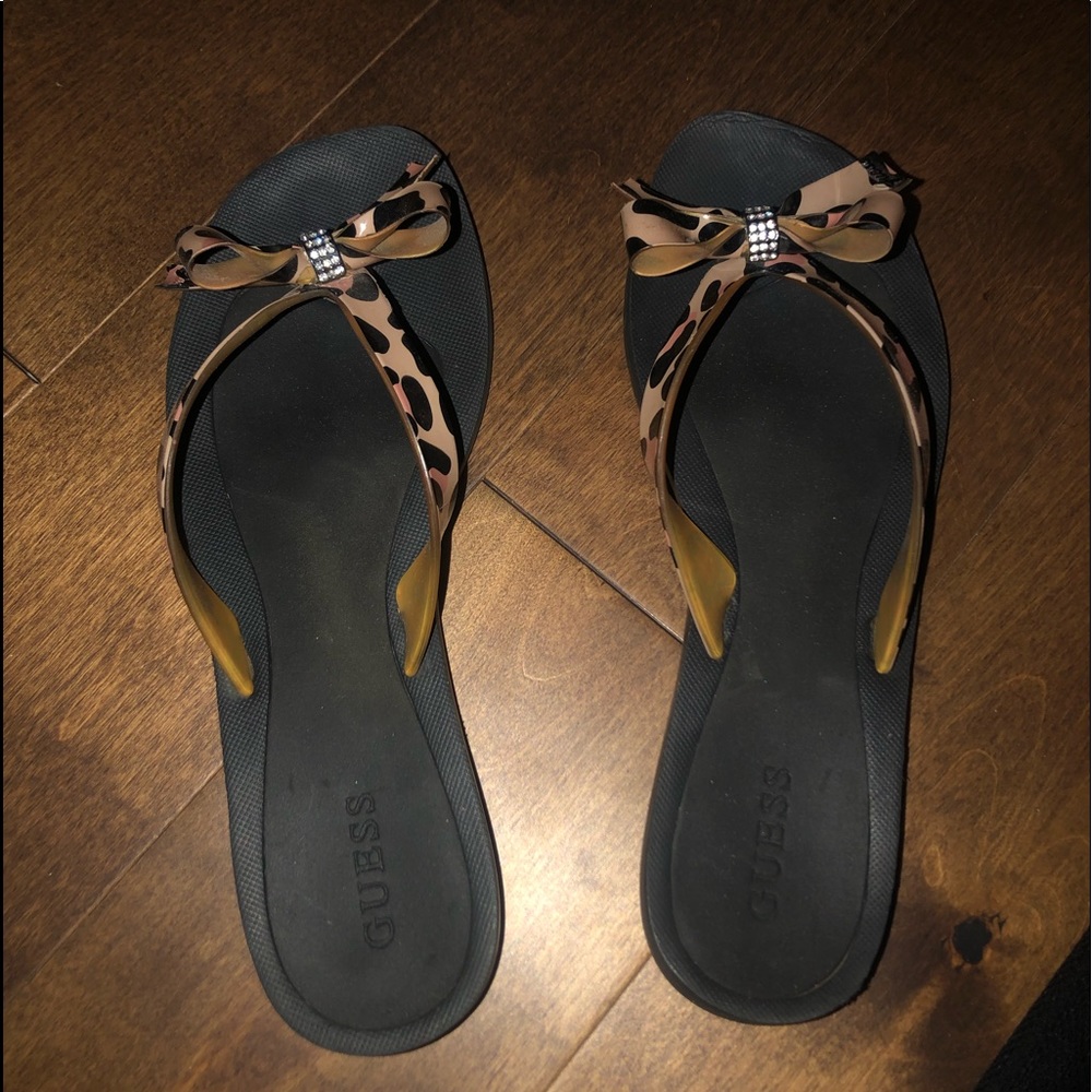 Cheetah flip flops